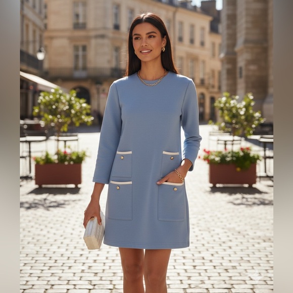 Tuckernuck Dresses & Skirts - Tuckernuck Francoise Mini Shift Dress Light Blue XS